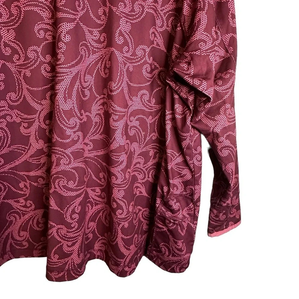 Lands’ End 3X Quarter Zip Performance Pullover Paisley Active Golf Resort Hiking